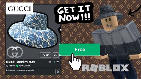 how to get gucci denim wide brim hat on roblox|gucci hat roblox.